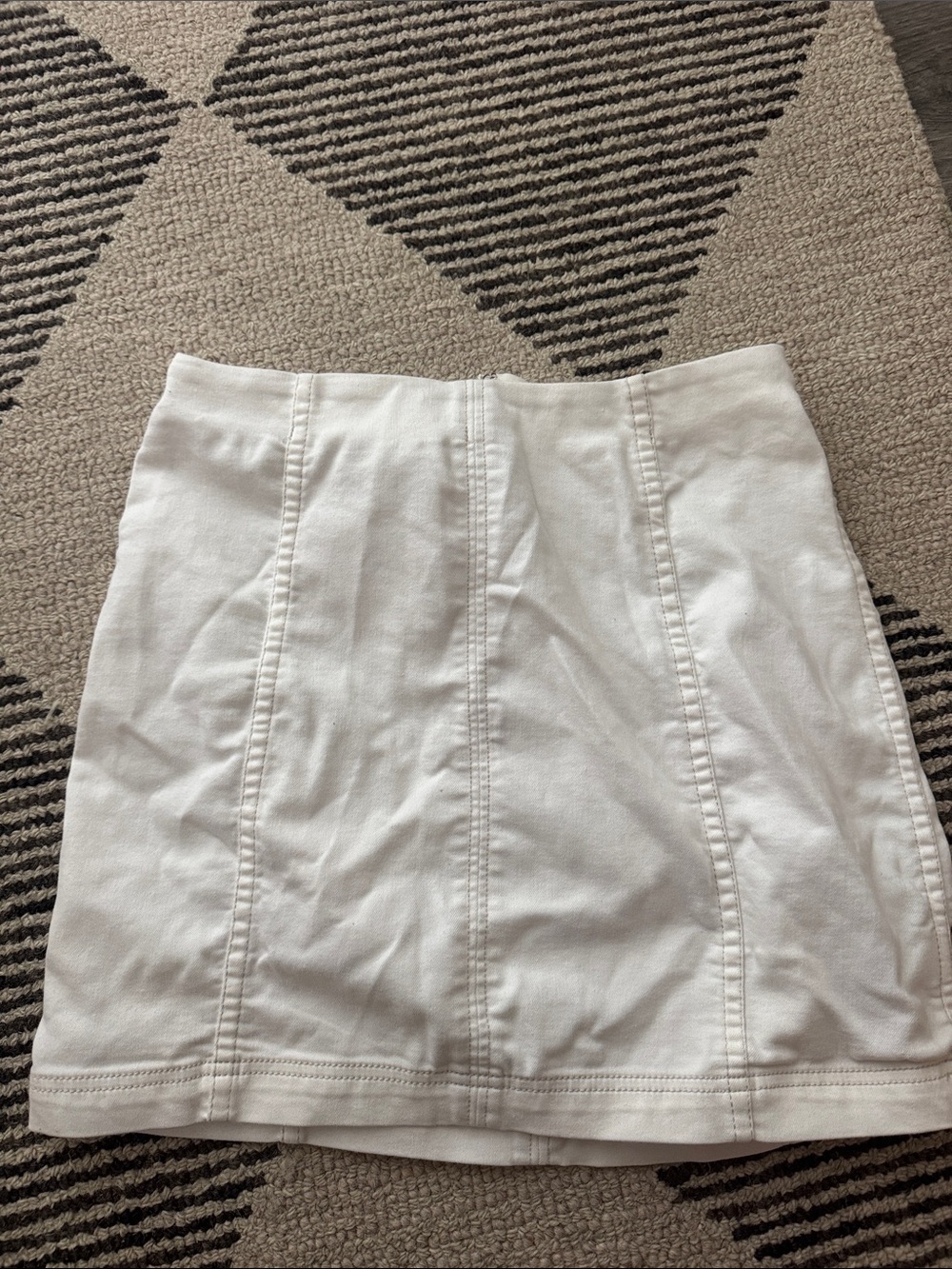 Free People White Panel-Seamed Mini Skirt